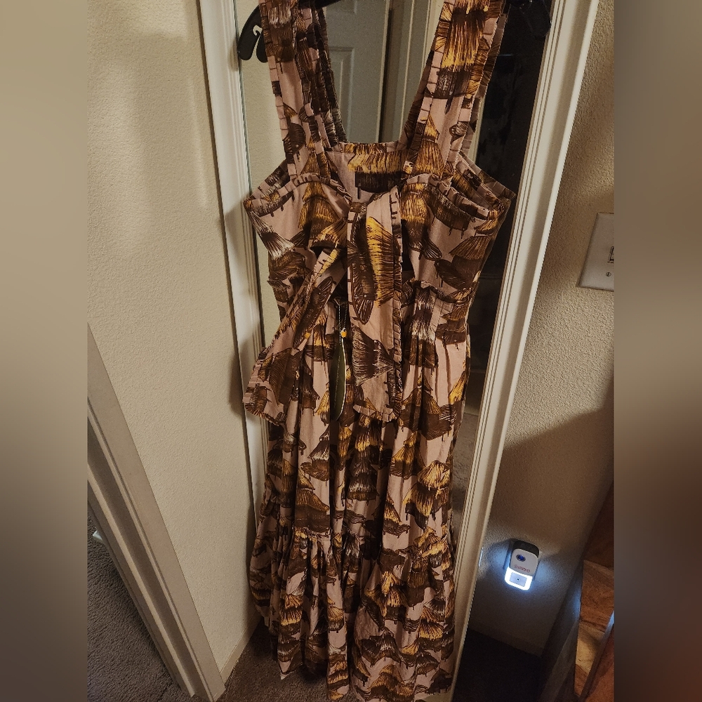 FARM RIO Malocas Beige Sleeveless Midi Dress - Picture 2 of 12